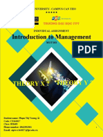 Introduction To Management: Theory X ? Theory Y ?