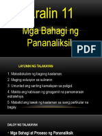 Aralin 11 - Mga Bahagi NG Pananaliksik