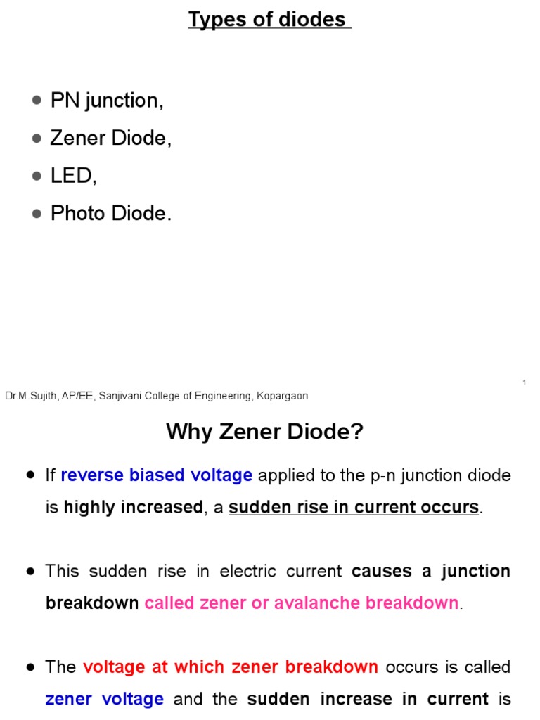 Zener Diode and LED Overview | PDF | P–N Junction | Diode