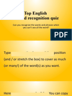 Top English A Word Recognition Quiz: Can You Recognize The Words and Phrases When You Can't See All The Word?