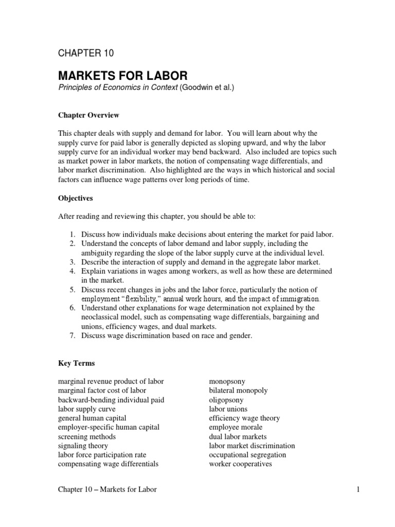 Understanding Labor Market Dynamics | PDF | Labour Economics | Monopoly