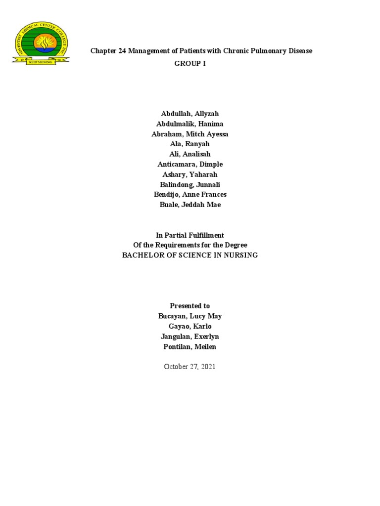 Group 1 Case Study Chapter 24 | PDF | Asthma | Lung
