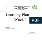 Cover Page Learning Plan