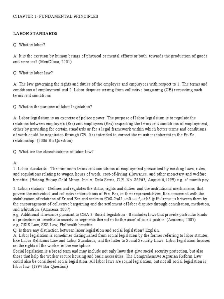Principles of Labor Law Explained | PDF | Employment | Labour Law