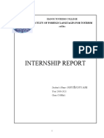 Internship Report: Faculty of Foreign Languages For Tourism