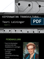 TEORI KEPERAWATAN TRANSKULTURAL LEININGER