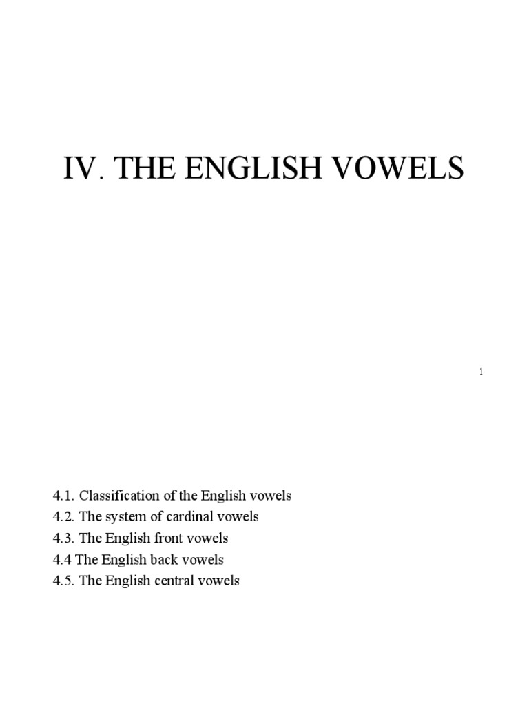 English Vowel Sounds Overview | PDF | Vowel | English Language