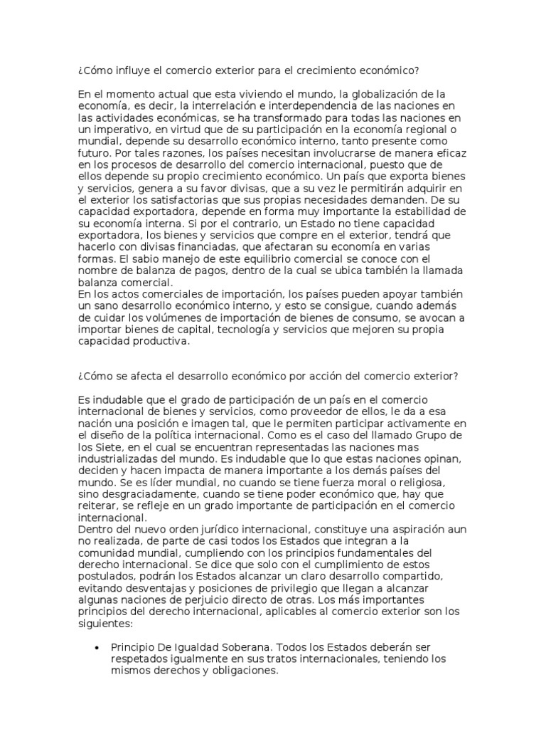 Comercio Exterior y Crecimiento Económico | PDF | Crecimiento económico ...
