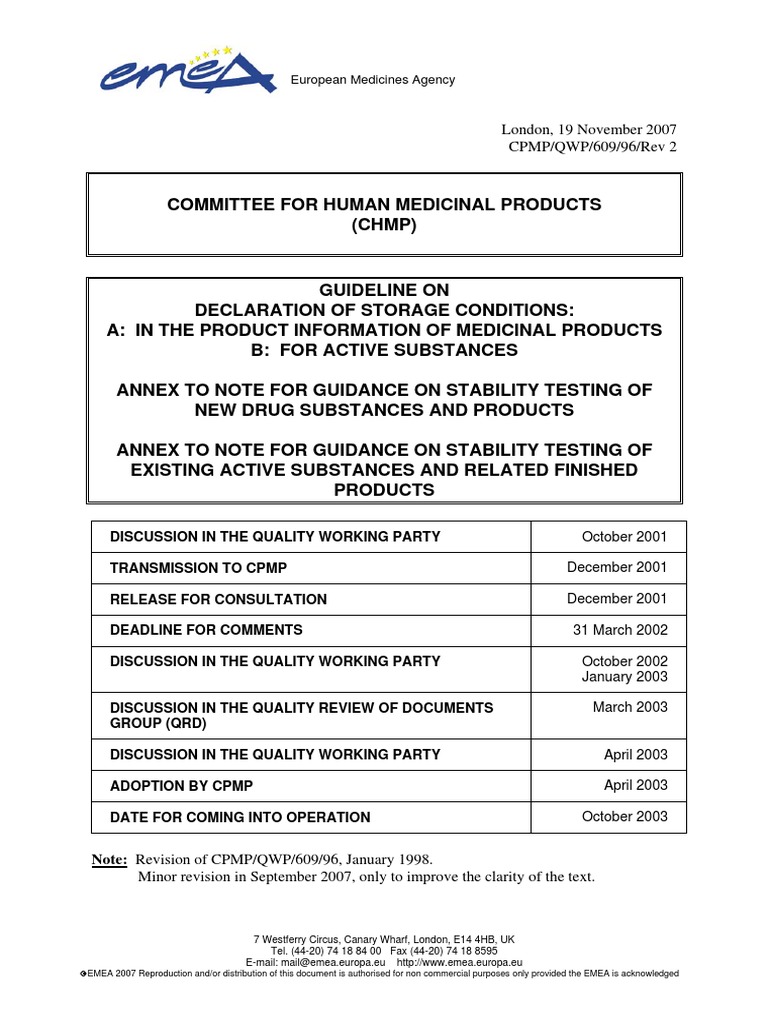Guideline Declaration Storage Conditions - en | Download Free PDF ...