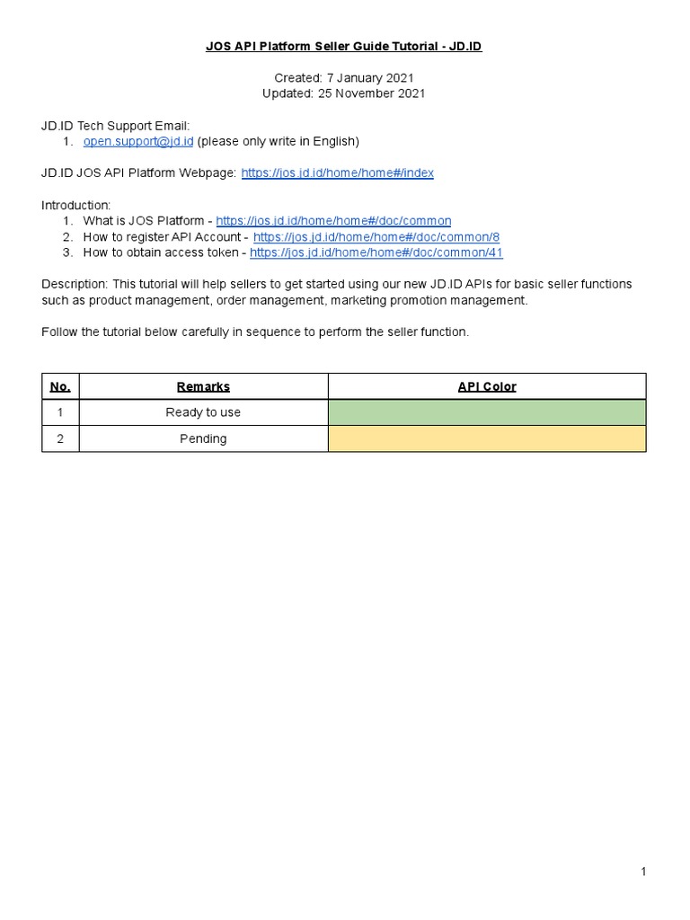 JD.ID Seller API Guide | PDF | Prices | Market (Economics)