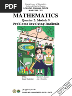 Mathematics: Quarter 2: Module 9 Problems Involving Radicals