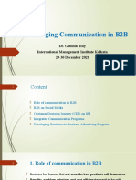 Topic 5 - Managing Communication in B2B 29 December 2021