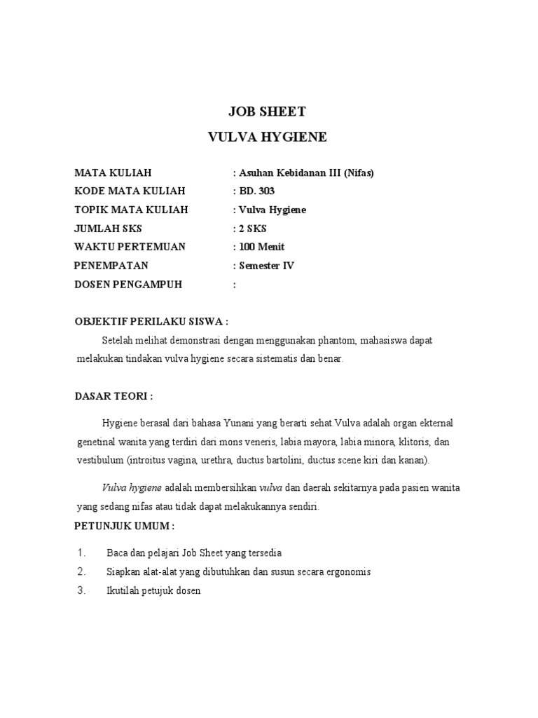 Job Sheet | PDF | Kesehatan Holistik