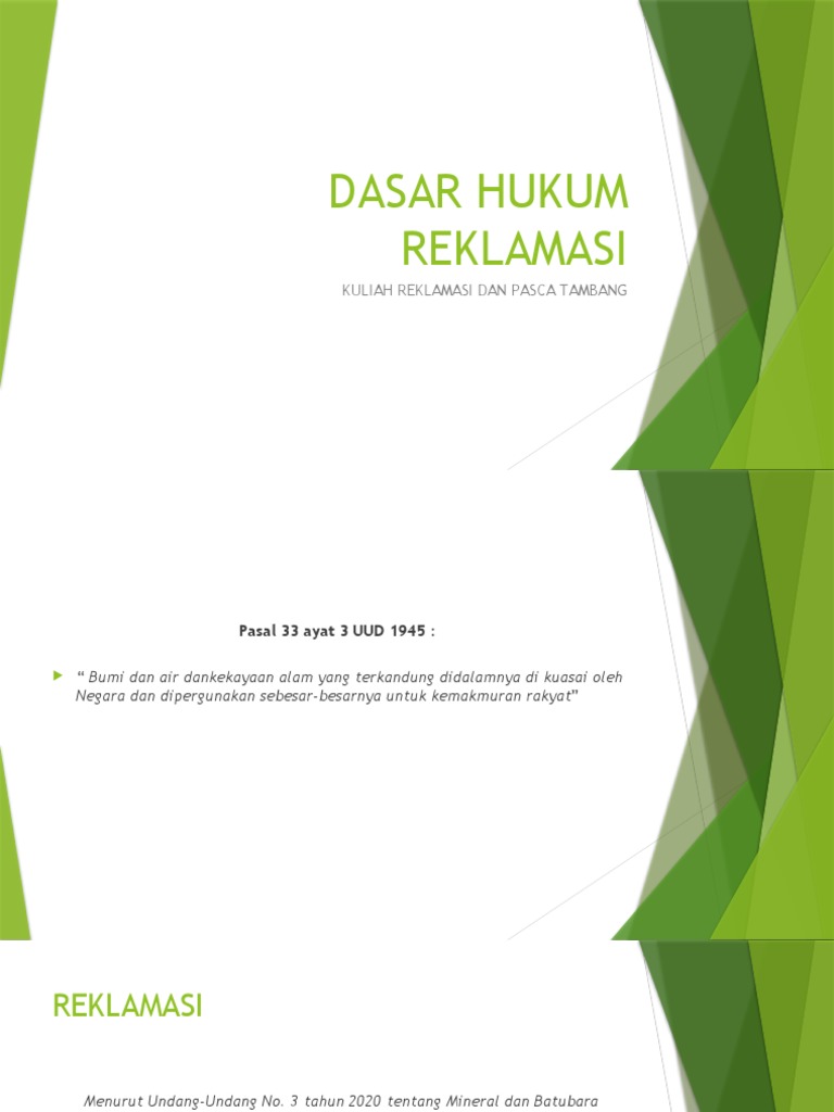 Dasar Hukum Reklamasi | PDF