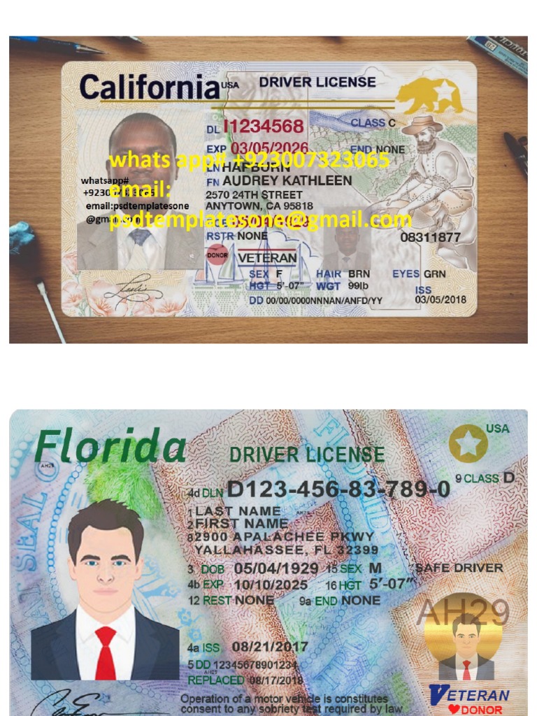 driving license template psd usa editable 2020 | pdf