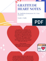 Gratitude Heart Notes: By: Sophrina Jazmynrose SG. Cruz (Student) Grade 7-Faith