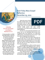 December First Friday Mass Gospel Reflection
