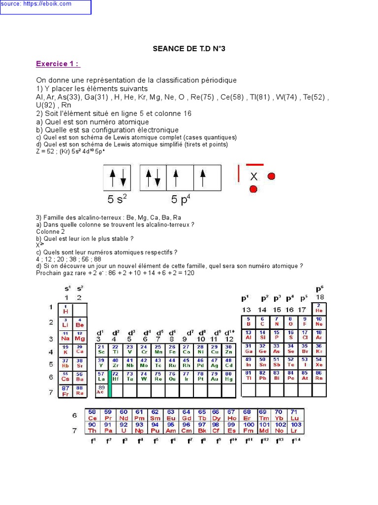 Atomistique Exercices Corriges 03 - Compressed | PDF | Ion | Métaux