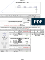 Esquema de carga e dimensionamento de vigas