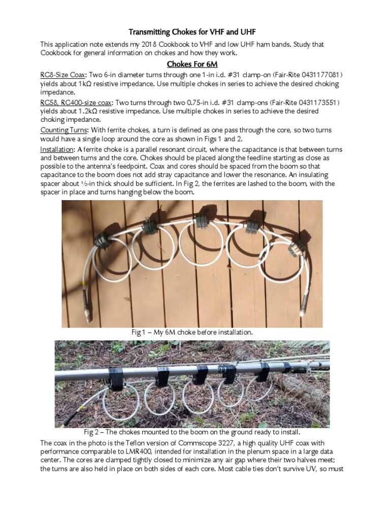 Chokes VHF PDF Coaxial Cable Antenna (Radio)