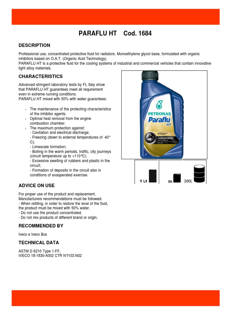 Paraflu HT: Radiator Protection Fluid | PDF