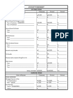Budget Worksheet: Income Items
