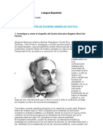 BIOGRAFÍA DE EUGENIO MARÍA DE HOSTOS Aracelis Maria Rojas Luna