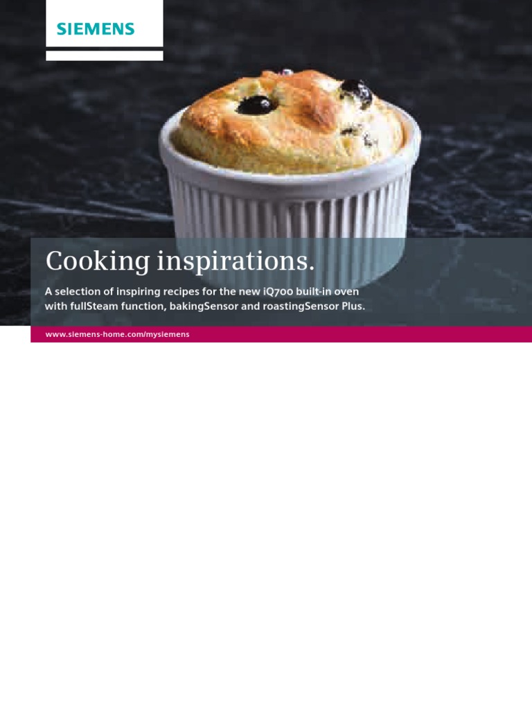 Siemens iQ700 Steam Oven Recipes | PDF | Baking | Roasting