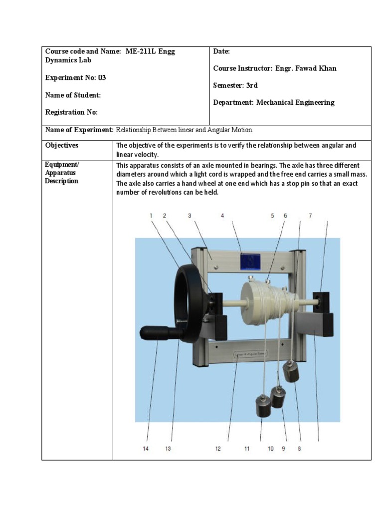 Relation Between Linear and Angular Motion PDF