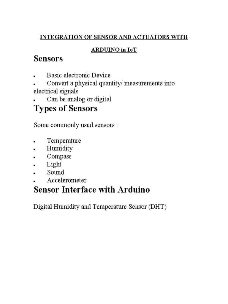 Integrating Sensors with Arduino in IoT | PDF | Teaching Methods ...