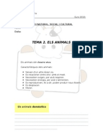 Esquema Els Animals. 3r