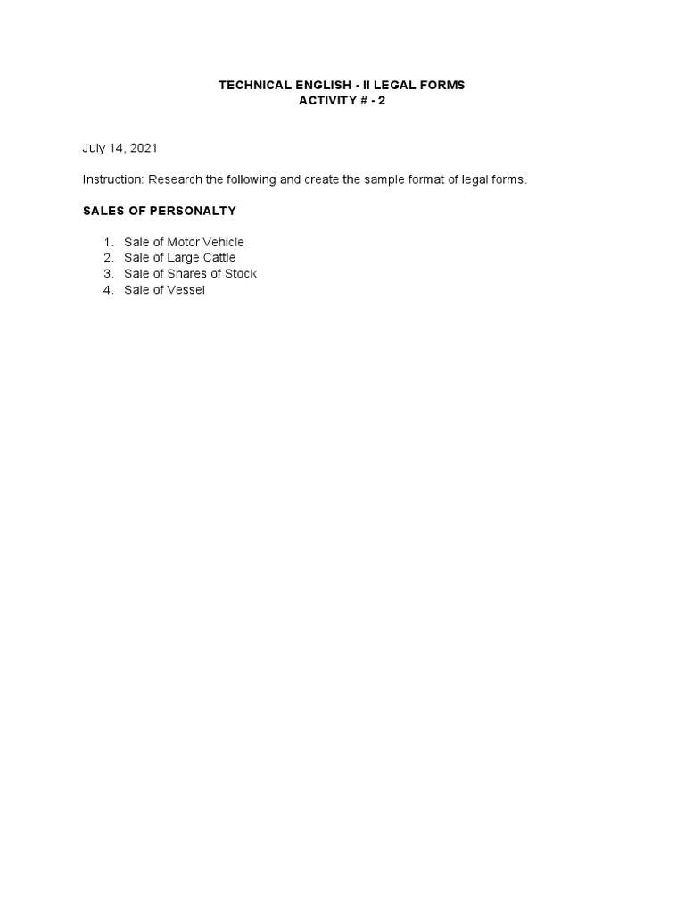 Technical English II Legal Forms PDF
