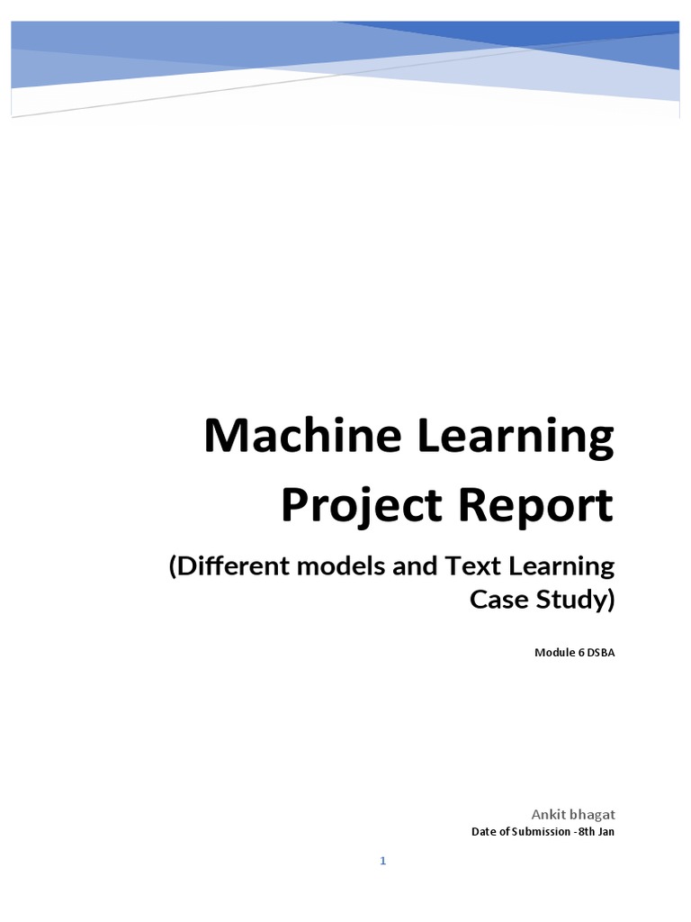 Machine Learning Project Report: Analysis of Different Models and Text ...