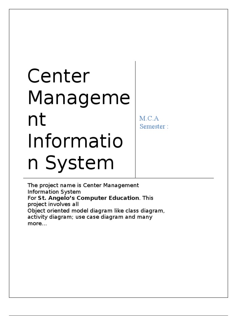 Center Management System Overview | PDF | Databases | Password