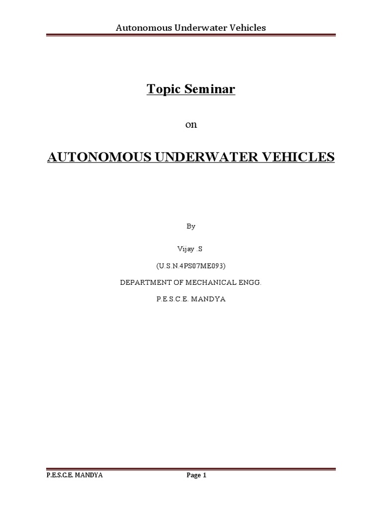 Autonomous Underwater Vehicles | PDF | Sonar | Science