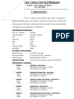 Curriculum Vitae: Domicilio: C.P Porcon Bajo Km-16-Cajamarca