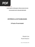 Critérios de Noticiabilidade - Teorias da Notícia