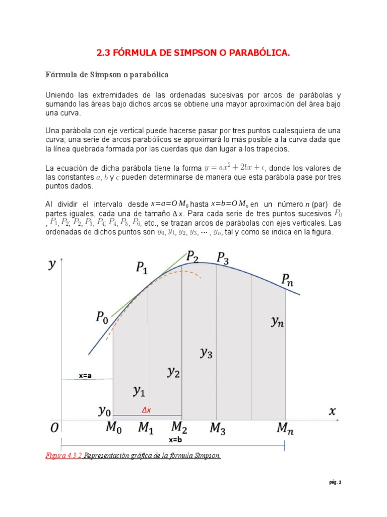 2.3 Fórmula de Simpson | PDF | Integral | Curva