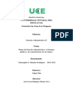 Objeto del derecho administrativo; el dominio público y las características de sus bienes.