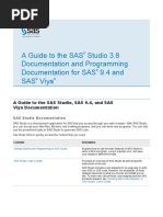 A Guide To The SAS Studio 3.8 Documentation and Programming Documentation For SAS 9.4 and SAS Viya