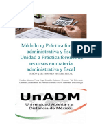 Módulo 19 Práctica Forense Administrativa y Fiscal Unidad 2 Práctica Forense de Recursos en Materia Administrativa y Fiscal