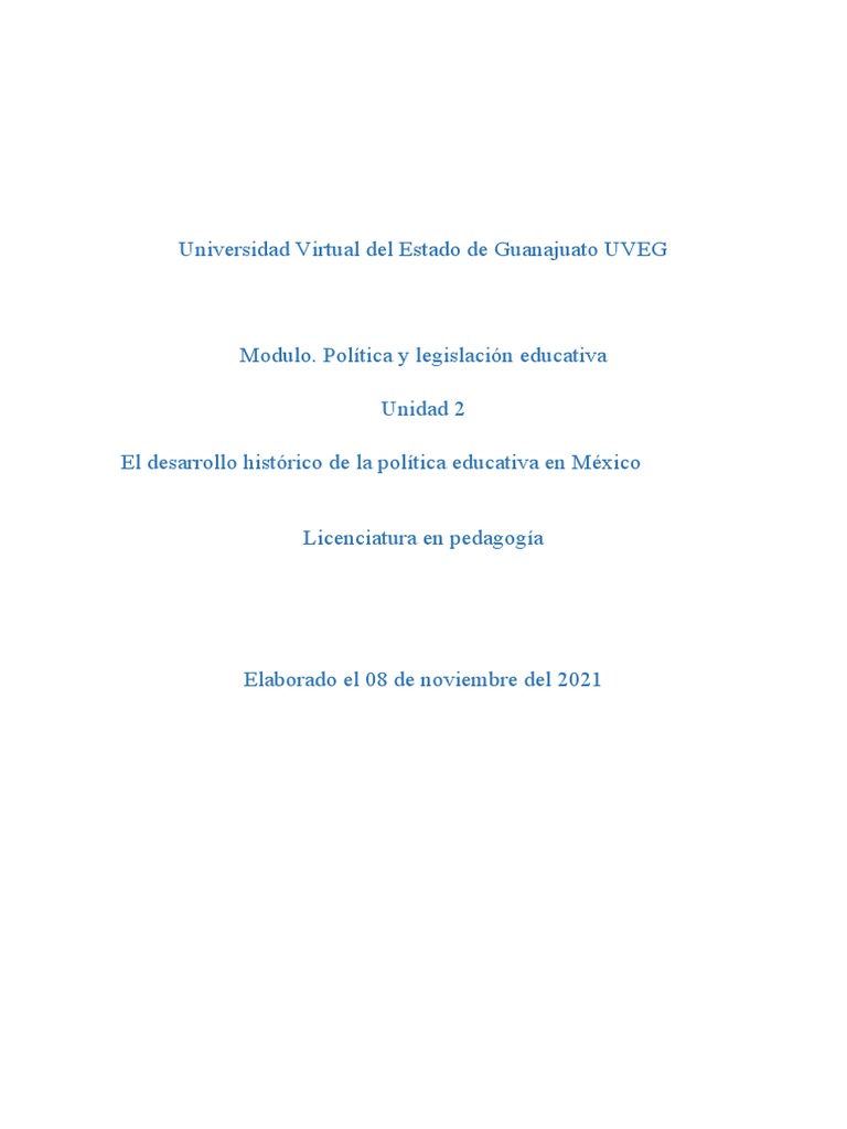 Historia de la Política Educativa en México | PDF | Sociedad ...