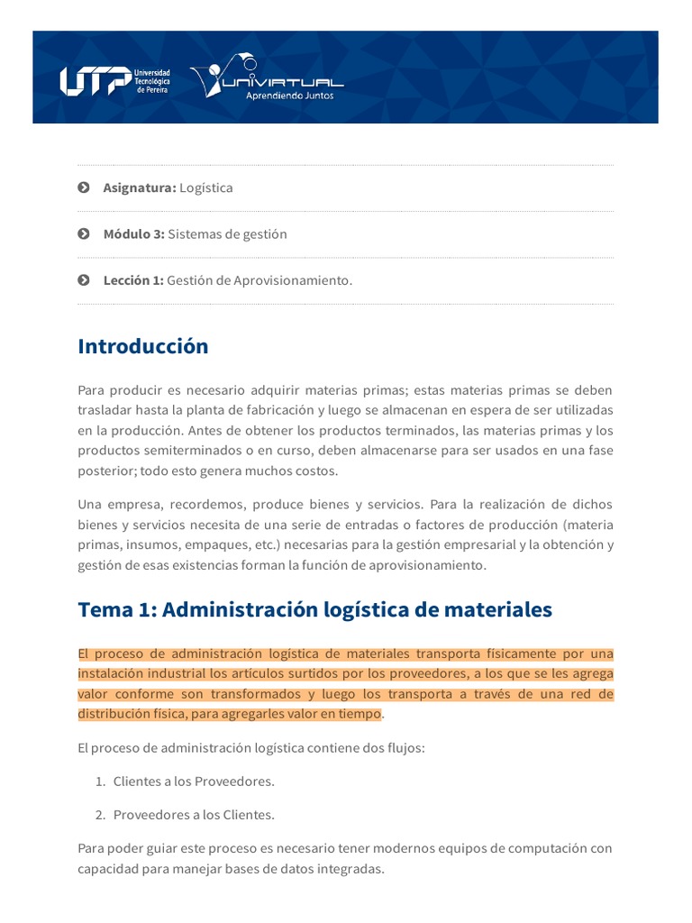 Gestión de Aprovisionamiento | PDF | Lean Manufacturing | Calidad ...