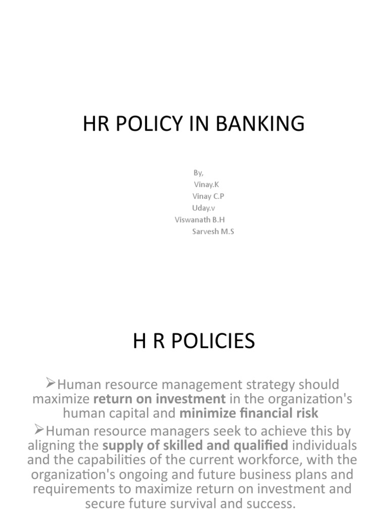 HR Policies in Banking Sector Overview | PDF | Recruitment ...