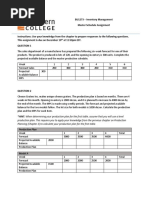 Assignment #2 - Master Scheduling