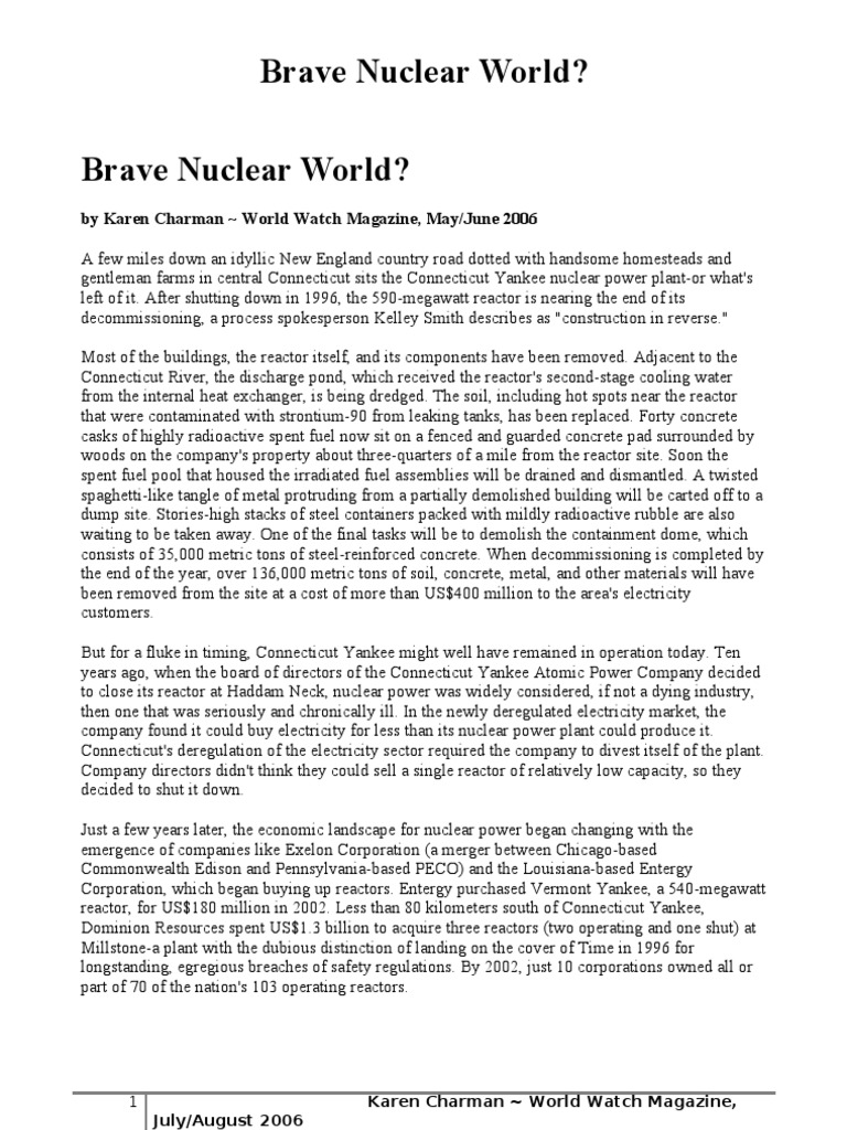 Nuclear Power's Role in Climate Change | PDF | Chernobyl Disaster ...