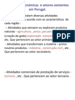 Atividades Económicas e Setores Existentes em Porugal