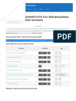 (222+) EXCEL SHORTCUTS For Windows/Mac OS Updated 2020 Version!