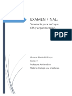 Secuencia para Enfoque CTS y Argumentación. - 2