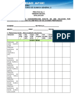 Reporte de Práctica No. 3 Determinación de La Concentración Exacta de Una Solución Por Titulación. Lab. Qui. Gral II - 2